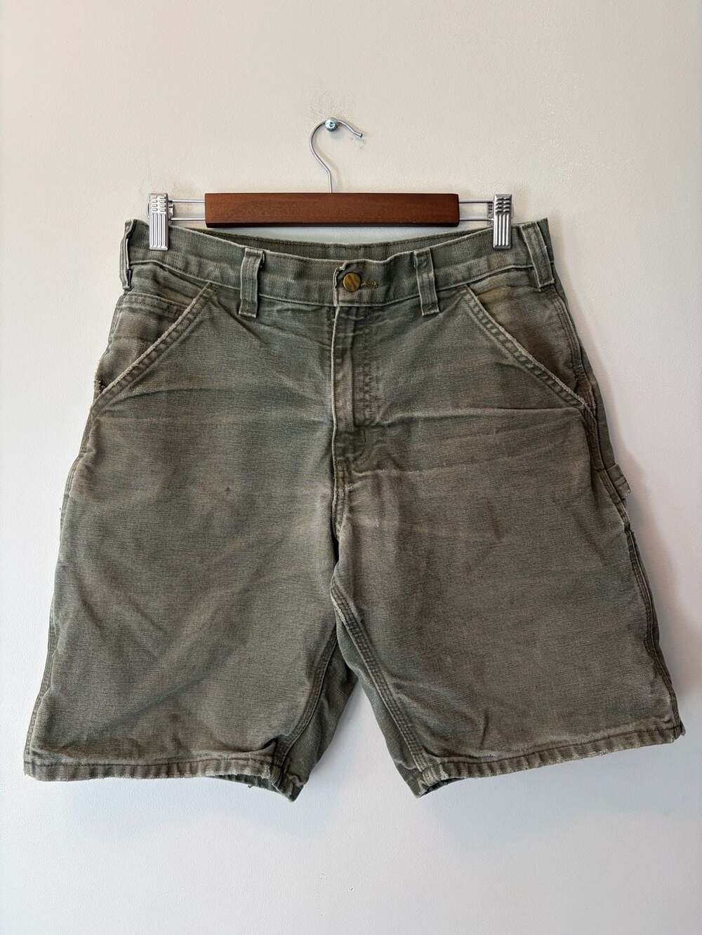 Carhartt B25 MOS Carpenter Shorts Faded and Distressed